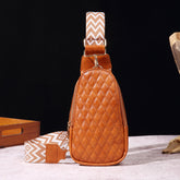 Sac de poitrine rétro décontracté Sac à bandoulière brodé pur Sac banane bohème
